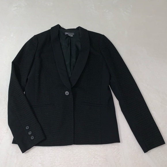 Vince Black Shawl Lapel Textured Blazer - Picture 2 of 5